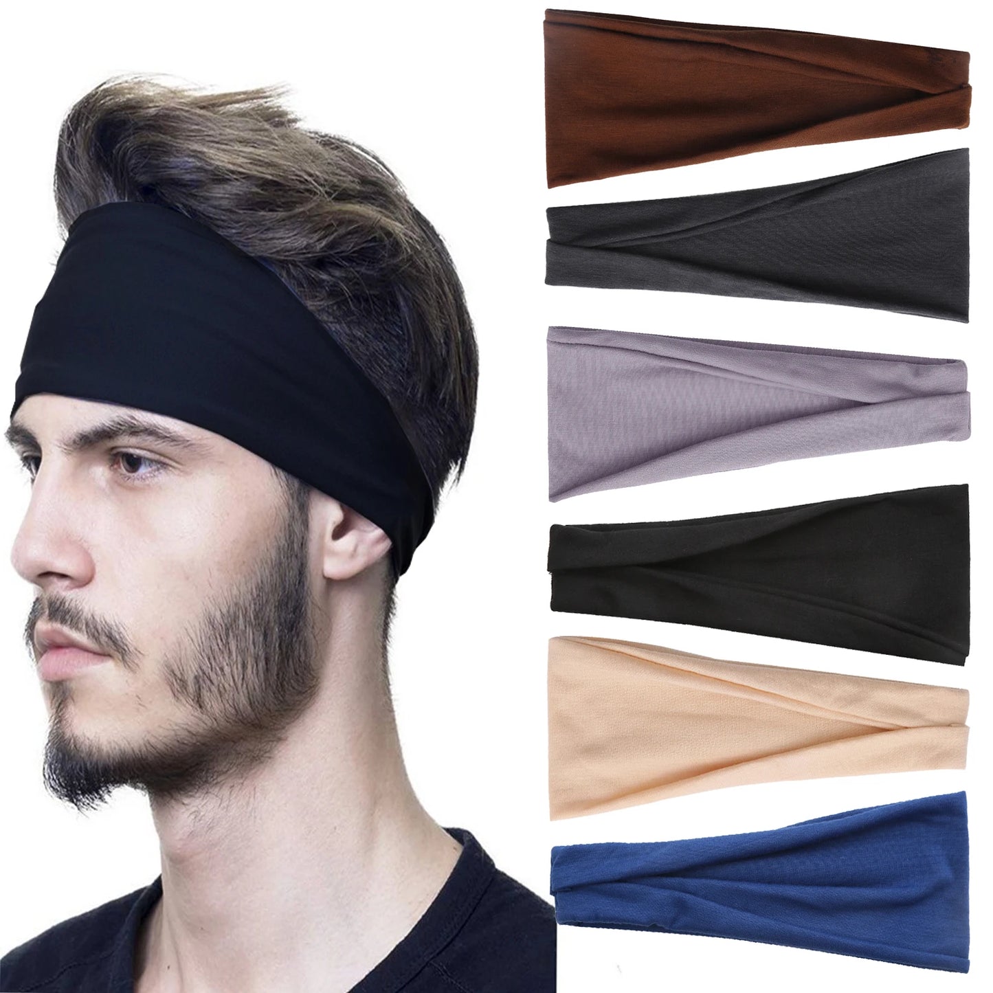 Sports Elastic Headbands for Men Women Sweatband Hair Bands for Running outdoor Sports Headbands Non Slip Hair Accessories