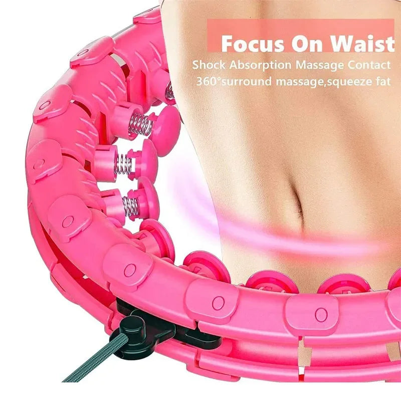 Knots Weighted Pink Hoola Fitness Hoop Smart Hula Thin Waist Weight Loss Knots Weighted Hoola Fitness Hoop